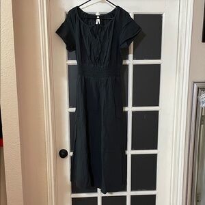 PACT organic cotton Black Midi Dress